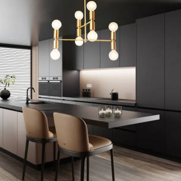 LED Pendant 55/100cm Ceiling Light Fixture Adjustable Height Pendant Mid-Century Modern Ceiling Light for Living Room, Dining Room, Kitchen