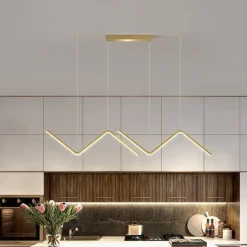 LED Pendant Light 90 cm Island Lights Dimmable Line Design Aluminum Stylish Minimalist Painted Finishes Nordic Style Dining Room Kitchen Lights 110-240V ONLY DIMMABLE WITH REMOTE CONTROL