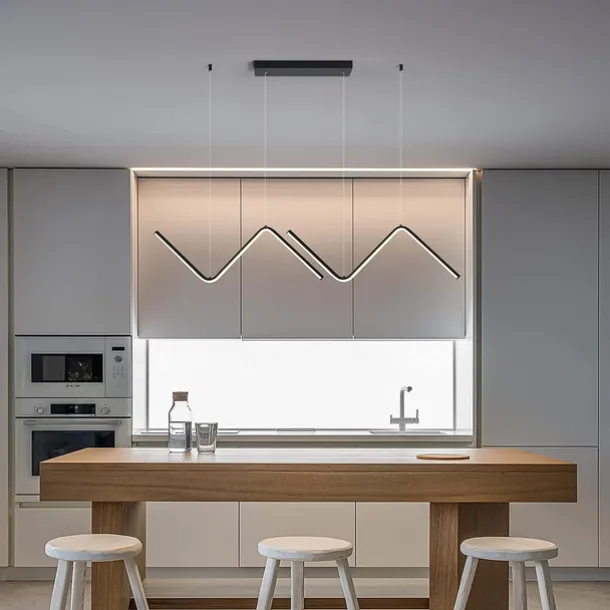 LED Pendant Light 90 cm Island Lights Dimmable Line Design Aluminum Stylish Minimalist Painted Finishes Nordic Style Dining Room Kitchen Lights 110-240V ONLY DIMMABLE WITH REMOTE CONTROL