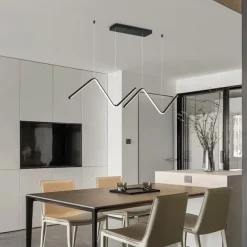 LED Pendant Light 90 cm Island Lights Dimmable Line Design Aluminum Stylish Minimalist Painted Finishes Nordic Style Dining Room Kitchen Lights 110-240V ONLY DIMMABLE WITH REMOTE CONTROL