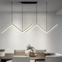 LED Pendant Light 90 cm Island Lights Dimmable Line Design Aluminum Stylish Minimalist Painted Finishes Nordic Style Dining Room Kitchen Lights 110-240V ONLY DIMMABLE WITH REMOTE CONTROL