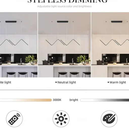 LED Pendant Light 90 cm Island Lights Dimmable Line Design Aluminum Stylish Minimalist Painted Finishes Nordic Style Dining Room Kitchen Lights 110-240V ONLY DIMMABLE WITH REMOTE CONTROL