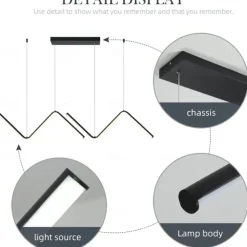 LED Pendant Light 90 cm Island Lights Dimmable Line Design Aluminum Stylish Minimalist Painted Finishes Nordic Style Dining Room Kitchen Lights 110-240V ONLY DIMMABLE WITH REMOTE CONTROL