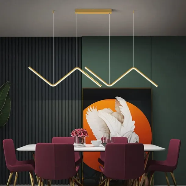 LED Pendant Light 90 cm Island Lights Dimmable Line Design Aluminum Stylish Minimalist Painted Finishes Nordic Style Dining Room Kitchen Lights 110-240V ONLY DIMMABLE WITH REMOTE CONTROL