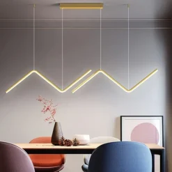 LED Pendant Light 90 cm Island Lights Dimmable Line Design Aluminum Stylish Minimalist Painted Finishes Nordic Style Dining Room Kitchen Lights 110-240V ONLY DIMMABLE WITH REMOTE CONTROL