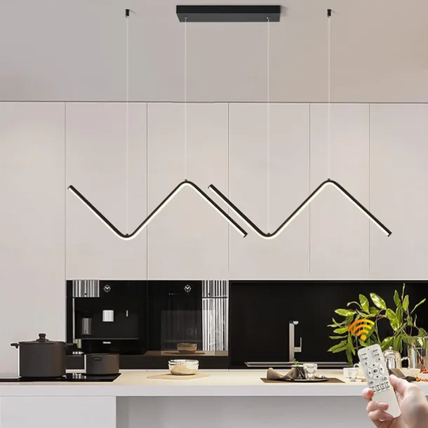 LED Pendant Light 90 cm Island Lights Dimmable Line Design Aluminum Stylish Minimalist Painted Finishes Nordic Style Dining Room Kitchen Lights 110-240V ONLY DIMMABLE WITH REMOTE CONTROL