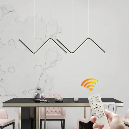 LED Pendant Light 90 cm Island Lights Dimmable Line Design Aluminum Stylish Minimalist Painted Finishes Nordic Style Dining Room Kitchen Lights 110-240V ONLY DIMMABLE WITH REMOTE CONTROL