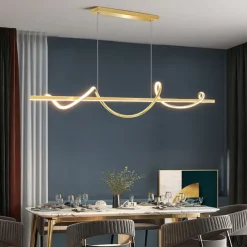 LED Pendant Light 100 cm Island Lights Dimmable Line Design Aluminum Stylish Minimalist Painted Finishes Dining Room Kitchen Lights 110-240V ONLY DIMMABLE WITH REMOTE CONTROL
