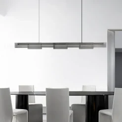 LED Pendant Light 128 cm Island Lights Dimmable Line Design Metal Glass Minimalist Painted Finishes Dining Room Kitchen Lights 110-240V