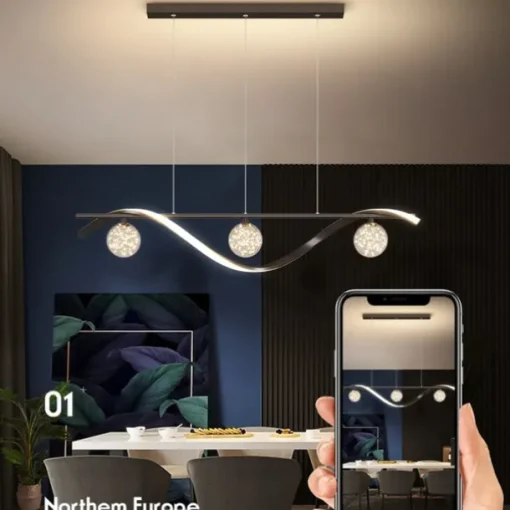 LED Pendant Light 100 cm Island Lights Dimmable Line Design Aluminum Stylish Minimalist Painted Finishes Dining Room Kitchen Lights 110-240V