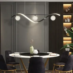 LED Pendant Light 100 cm Island Lights Dimmable Line Design Aluminum Stylish Minimalist Painted Finishes Dining Room Kitchen Lights 110-240V