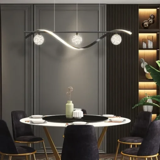 LED Pendant Light 100 cm Island Lights Dimmable Line Design Aluminum Stylish Minimalist Painted Finishes Dining Room Kitchen Lights 110-240V