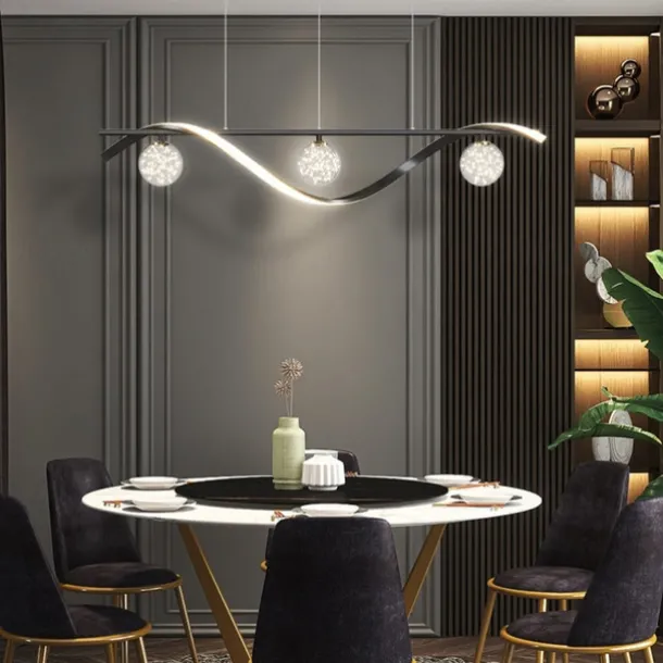 LED Pendant Light 100 cm Island Lights Dimmable Line Design Aluminum Stylish Minimalist Painted Finishes Dining Room Kitchen Lights 110-240V