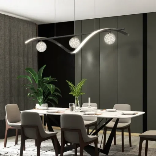 LED Pendant Light 100 cm Island Lights Dimmable Line Design Aluminum Stylish Minimalist Painted Finishes Dining Room Kitchen Lights 110-240V