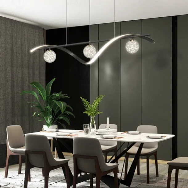 LED Pendant Light 100 cm Island Lights Dimmable Line Design Aluminum Stylish Minimalist Painted Finishes Dining Room Kitchen Lights 110-240V