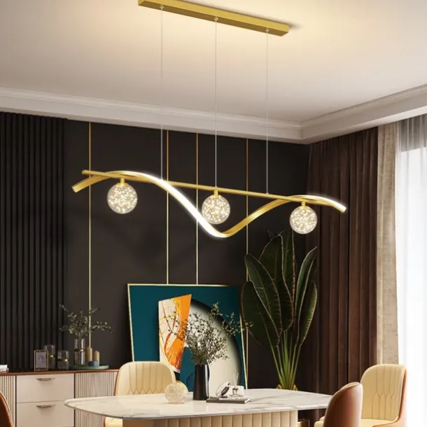 LED Pendant Light 100 cm Island Lights Dimmable Line Design Aluminum Stylish Minimalist Painted Finishes Dining Room Kitchen Lights 110-240V