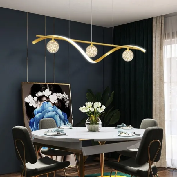 LED Pendant Light 100 cm Island Lights Dimmable Line Design Aluminum Stylish Minimalist Painted Finishes Dining Room Kitchen Lights 110-240V