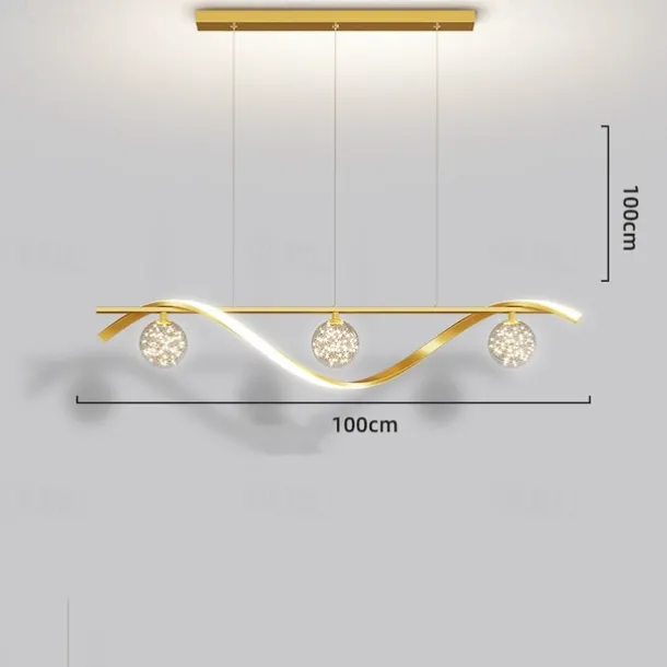 LED Pendant Light 100 cm Island Lights Dimmable Line Design Aluminum Stylish Minimalist Painted Finishes Dining Room Kitchen Lights 110-240V