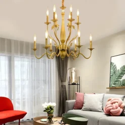 LED Pendant Light 6/12/16 Lights Farmhouse Pendant Light Rustic Industrial Iron Candle Ceiling Light for Dining Room Lighting Fixture Hanging Candle Hanging Pendant Light E14 Base