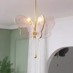 LED Pendant Light Butterfly Chandelier Model Room Clothing Store Hotel Restaurant Hotel Club Lobby Light,Post-modern Light Luxury Creative Flying Saucer Chandelier