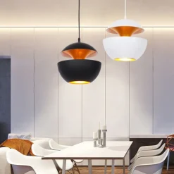 LED Pendant Light Ceiling Lamp 25cm 35cm Round Simple Design Black Gold WhiteGold E27/E26 I LED Lamp Restaurant Ceiling Lamp Study Bar Bedroom Lamp AC220V AC110V