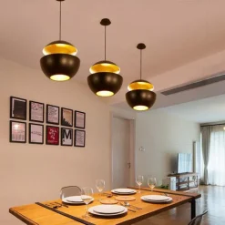 LED Pendant Light Ceiling Lamp 25cm 35cm Round Simple Design Black Gold WhiteGold E27/E26 I LED Lamp Restaurant Ceiling Lamp Study Bar Bedroom Lamp AC220V AC110V
