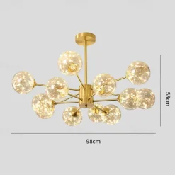 LED Pendant Light Chandelier Gold Modern Globe Design 6/8/12 Heads Copper Globe Brass 110-120V 220-240V
