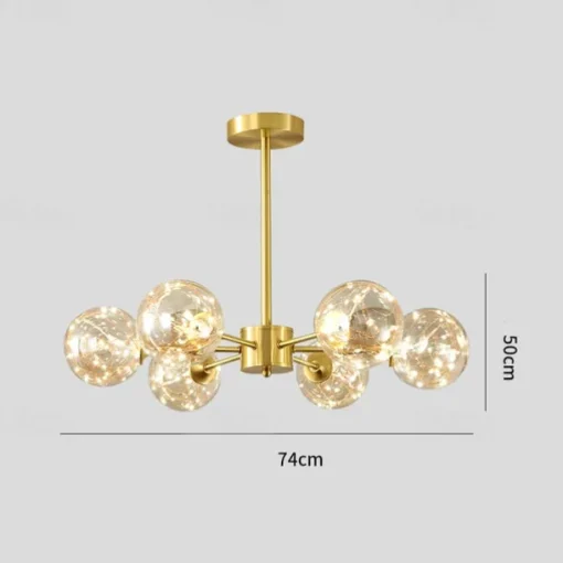 LED Pendant Light Chandelier Gold Modern Globe Design 6/8/12 Heads Copper Globe Brass 110-120V 220-240V