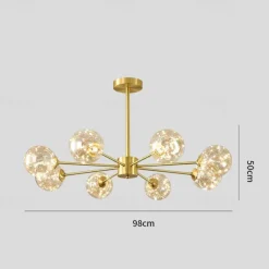 LED Pendant Light Chandelier Gold Modern Globe Design 6/8/12 Heads Copper Globe Brass 110-120V 220-240V