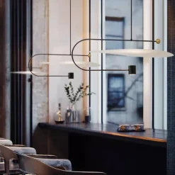 LED Pendant Light 60cm Creative Nordic Decor Chandeliers, Minimalist Style LED Hanging Light Fixture, Dining Room Bedside Ceiling Light 110-240V