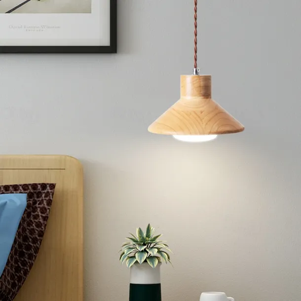 LED Pendant Light 20cm 1-Light Warm White Metal Wood Painted Finishes Bulb Included Modern Style Dining Room Bedroom Pendant Lantern Design 110-240V