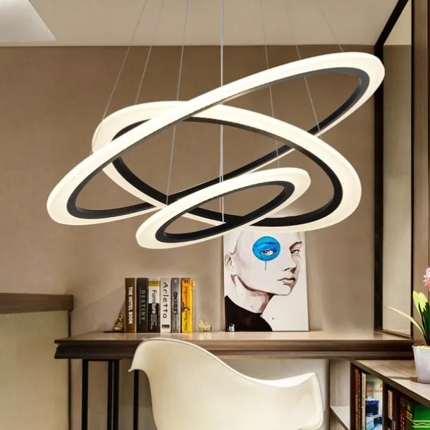 LED Pendant Light 40/60/80cm 1-Light Ring Circle Design Dimmable Aluminum Painted Finishes Luxurious Modern Style Dining Room Bedroom Pendant Lamps 110-240V ONLY DIMMABLE WITH REMOTE CONTROL