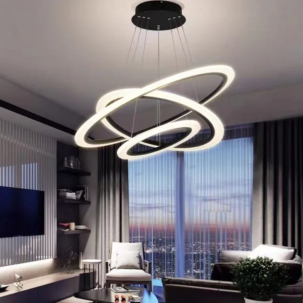 LED Pendant Light 40/60/80cm 1-Light Ring Circle Design Dimmable Aluminum Painted Finishes Luxurious Modern Style Dining Room Bedroom Pendant Lamps 110-240V ONLY DIMMABLE WITH REMOTE CONTROL