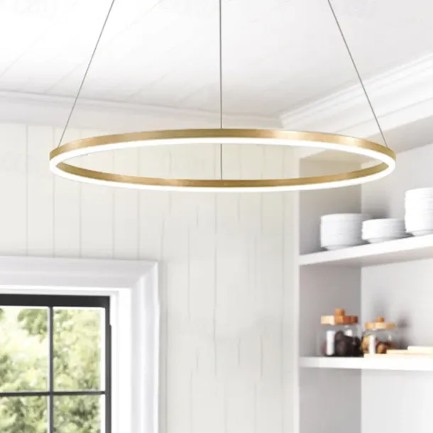 LED Pendant Light 40/60/80cm 1-Light Ring Circle Design Dimmable Aluminum Painted Finishes Luxurious Modern Style Dining Room Bedroom Pendant Lamps 110-240V ONLY DIMMABLE WITH REMOTE CONTROL