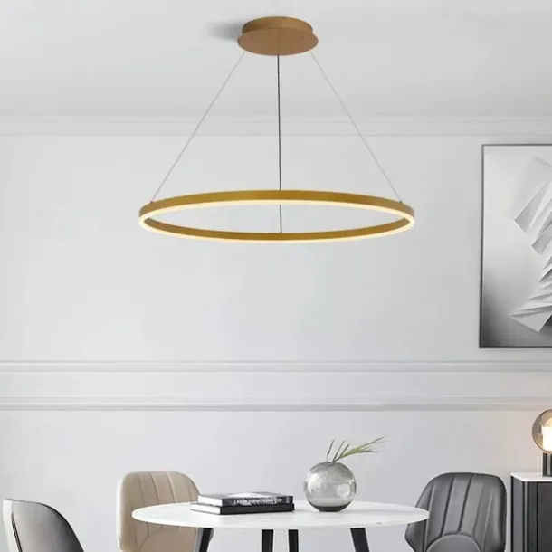 LED Pendant Light 40/60/80cm 1-Light Ring Circle Design Dimmable Aluminum Painted Finishes Luxurious Modern Style Dining Room Bedroom Pendant Lamps 110-240V ONLY DIMMABLE WITH REMOTE CONTROL