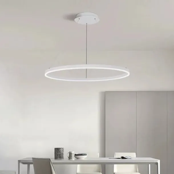 LED Pendant Light 40/60/80cm 1-Light Ring Circle Design Dimmable Aluminum Painted Finishes Luxurious Modern Style Dining Room Bedroom Pendant Lamps 110-240V ONLY DIMMABLE WITH REMOTE CONTROL