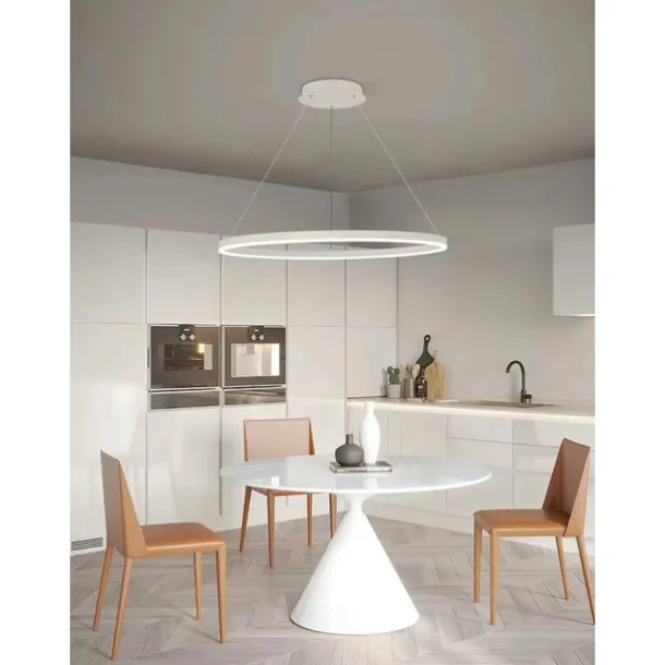 LED Pendant Light 40/60/80cm 1-Light Ring Circle Design Dimmable Aluminum Painted Finishes Luxurious Modern Style Dining Room Bedroom Pendant Lamps 110-240V ONLY DIMMABLE WITH REMOTE CONTROL