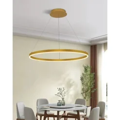 LED Pendant Light 40/60/80cm 1-Light Ring Circle Design Dimmable Aluminum Painted Finishes Luxurious Modern Style Dining Room Bedroom Pendant Lamps 110-240V ONLY DIMMABLE WITH REMOTE CONTROL