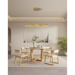 LED Pendant Light 40/60/80cm 1-Light Ring Circle Design Dimmable Aluminum Painted Finishes Luxurious Modern Style Dining Room Bedroom Pendant Lamps 110-240V ONLY DIMMABLE WITH REMOTE CONTROL