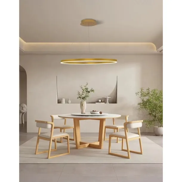 LED Pendant Light 40/60/80cm 1-Light Ring Circle Design Dimmable Aluminum Painted Finishes Luxurious Modern Style Dining Room Bedroom Pendant Lamps 110-240V ONLY DIMMABLE WITH REMOTE CONTROL