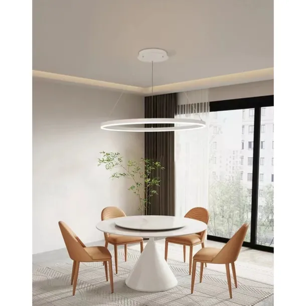 LED Pendant Light 40/60/80cm 1-Light Ring Circle Design Dimmable Aluminum Painted Finishes Luxurious Modern Style Dining Room Bedroom Pendant Lamps 110-240V ONLY DIMMABLE WITH REMOTE CONTROL