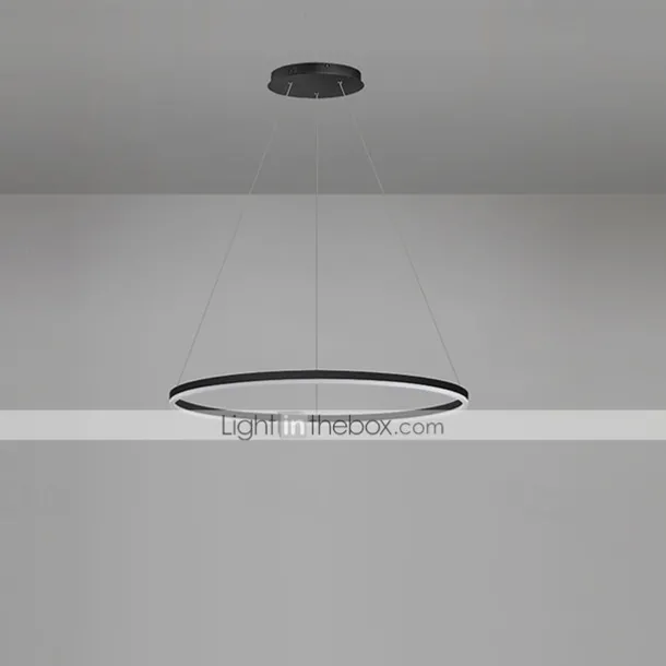 LED Pendant Light 40/60/80cm 1-Light Ring Circle Design Dimmable Aluminum Painted Finishes Luxurious Modern Style Dining Room Bedroom Pendant Lamps 110-240V ONLY DIMMABLE WITH REMOTE CONTROL
