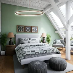 LED Pendant Light 40/60/80cm 1-Light Ring Circle Design Dimmable Aluminum Painted Finishes Luxurious Modern Style Dining Room Bedroom Pendant Lamps 110-240V ONLY DIMMABLE WITH REMOTE CONTROL