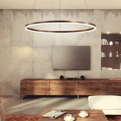 LED Pendant Light 40/60/80cm 1-Light Ring Circle Design Dimmable Aluminum Painted Finishes Luxurious Modern Style Dining Room Bedroom Pendant Lamps 110-240V ONLY DIMMABLE WITH REMOTE CONTROL