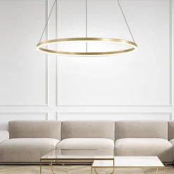 LED Pendant Light 40/60/80cm 1-Light Ring Circle Design Dimmable Aluminum Painted Finishes Luxurious Modern Style Dining Room Bedroom Pendant Lamps 110-240V ONLY DIMMABLE WITH REMOTE CONTROL