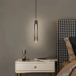 LED Pendant Light Crystal Chandelier Full Copper Lamp Holder Sparkly Crystal Lampshade Single Head Ceiling Light for Loft Bar Living Room Dining Room
