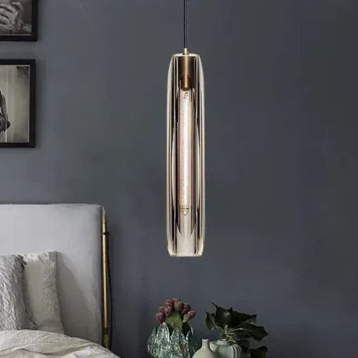LED Pendant Light Crystal Chandelier Full Copper Lamp Holder Sparkly Crystal Lampshade Single Head Ceiling Light for Loft Bar Living Room Dining Room