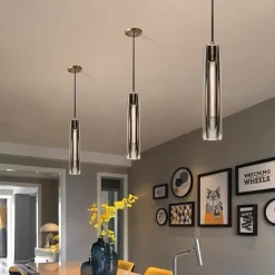 LED Pendant Light Crystal Chandelier Full Copper Lamp Holder Sparkly Crystal Lampshade Single Head Ceiling Light for Loft Bar Living Room Dining Room