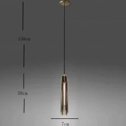 LED Pendant Light Crystal Chandelier Full Copper Lamp Holder Sparkly Crystal Lampshade Single Head Ceiling Light for Loft Bar Living Room Dining Room