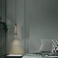 LED Pendant Light Crystal Chandelier Full Copper Lamp Holder Sparkly Crystal Lampshade Single Head Ceiling Light for Loft Bar Living Room Dining Room